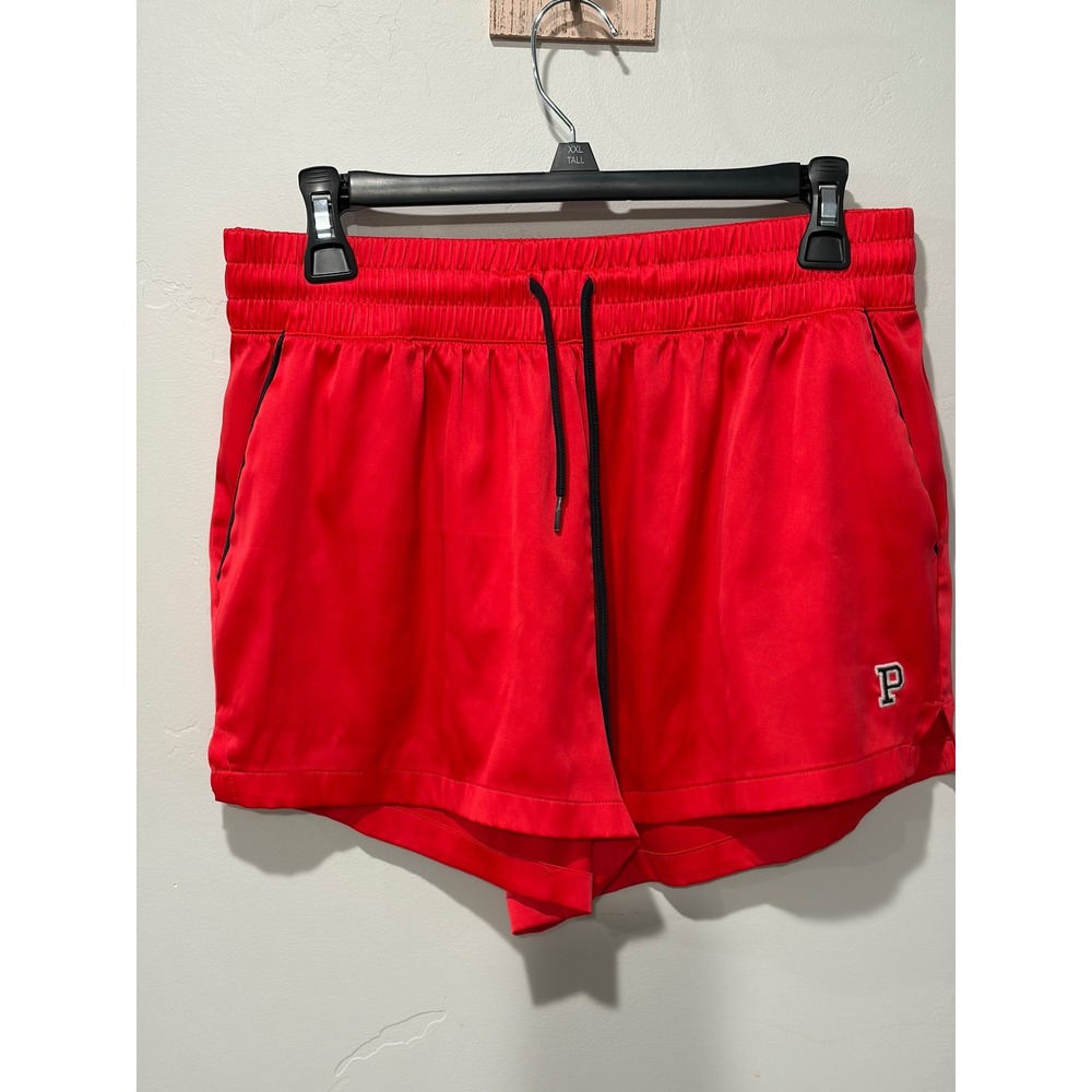 Victorias Secret PINK Red Athletic Lounge Shorts P Logo Drawstring Pockets M